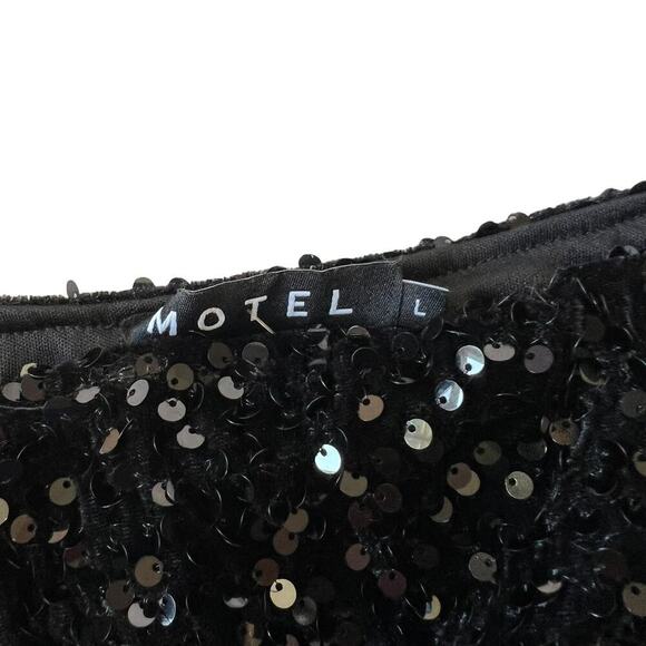Motel Rocks Sequin Black Tube Top Size L - Picture 3 of 4